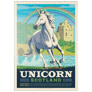 Darstellung des Puzzle Motivs puzzleplate Mythical Creatures: Unicorn (Scotland), Vintage Poster 500 Puzzle