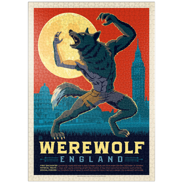 Darstellung des Puzzle Motivs puzzleplate Mythical Creatures: Werewolf (England), Vintage Poster 1000 Puzzle
