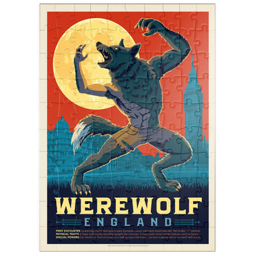 Darstellung des Puzzle Motivs puzzleplate Mythical Creatures: Werewolf (England), Vintage Poster 100 Puzzle