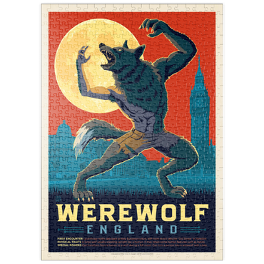 Darstellung des Puzzle Motivs puzzleplate Mythical Creatures: Werewolf (England), Vintage Poster 500 Puzzle