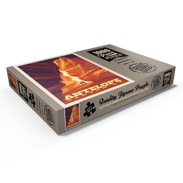 Darstellung des Puzzle Motivs Antelope Canyon, Arizona, Vintage Poster 1000 Puzzle Schachtel Ansicht1