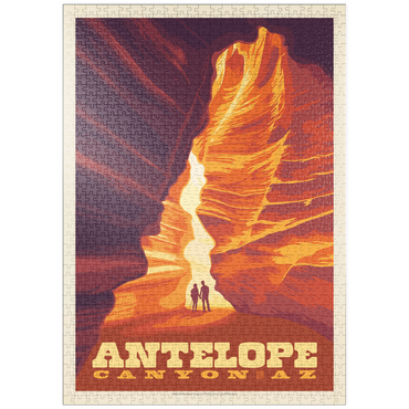 Darstellung des Puzzle Motivs puzzleplate Antelope Canyon, Arizona, Vintage Poster 1000 Puzzle