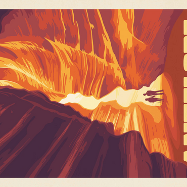 Darstellung des Puzzle Motivs Antelope Canyon, Arizona, Vintage Poster 1000 Puzzle 3D Modell