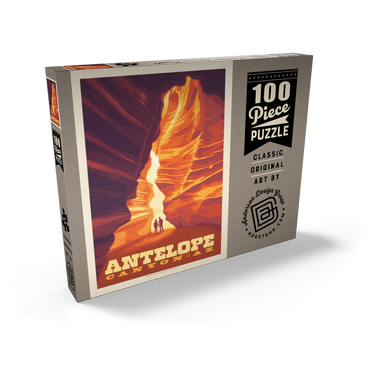 Darstellung des Puzzle Motivs Antelope Canyon, Arizona, Vintage Poster 100 Puzzle Schachtel Ansicht2