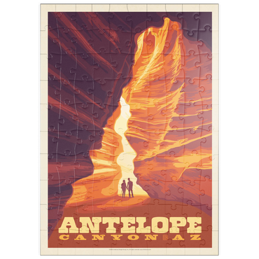 Darstellung des Puzzle Motivs puzzleplate Antelope Canyon, Arizona, Vintage Poster 100 Puzzle