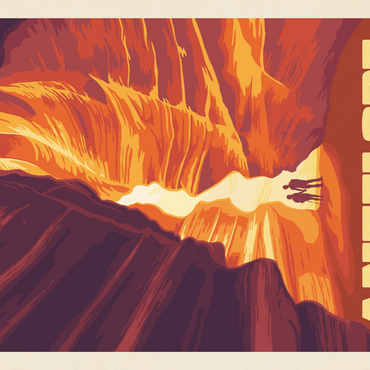 Darstellung des Puzzle Motivs Antelope Canyon, Arizona, Vintage Poster 100 Puzzle 3D Modell