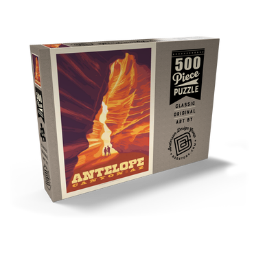 Darstellung des Puzzle Motivs Antelope Canyon, Arizona, Vintage Poster 500 Puzzle Schachtel Ansicht2
