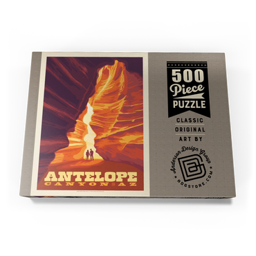 Darstellung des Puzzle Motivs Antelope Canyon, Arizona, Vintage Poster 500 Puzzle Schachtel Ansicht3
