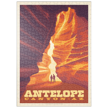 Darstellung des Puzzle Motivs puzzleplate Antelope Canyon, Arizona, Vintage Poster 500 Puzzle