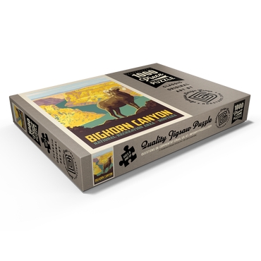 Darstellung des Puzzle Motivs Bighorn Canyon National Recreation Area, Montana, Vintage Poster 1000 Puzzle Schachtel Ansicht1