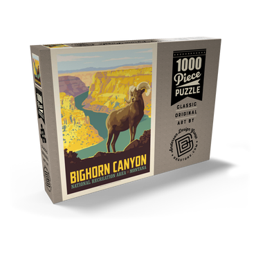 Darstellung des Puzzle Motivs Bighorn Canyon National Recreation Area, Montana, Vintage Poster 1000 Puzzle Schachtel Ansicht2