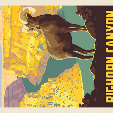 Darstellung des Puzzle Motivs Bighorn Canyon National Recreation Area, Montana, Vintage Poster 1000 Puzzle 3D Modell