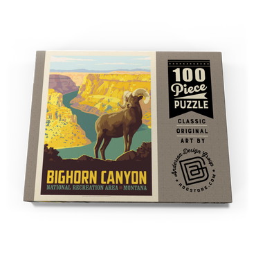 Darstellung des Puzzle Motivs Bighorn Canyon National Recreation Area, Montana, Vintage Poster 100 Puzzle Schachtel Ansicht3
