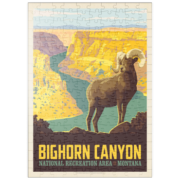 Darstellung des Puzzle Motivs puzzleplate Bighorn Canyon National Recreation Area, Montana, Vintage Poster 200 Puzzle