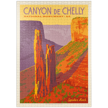 Darstellung des Puzzle Motivs puzzleplate Canyon De Chelly National Monument, Arizona, Vintage Poster 1000 Puzzle