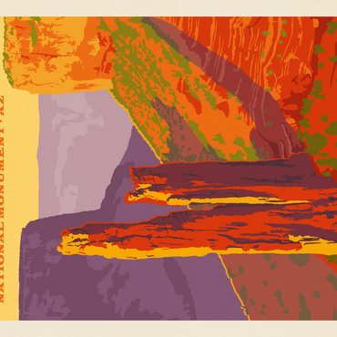 Darstellung des Puzzle Motivs Canyon De Chelly National Monument, Arizona, Vintage Poster 1000 Puzzle 3D Modell