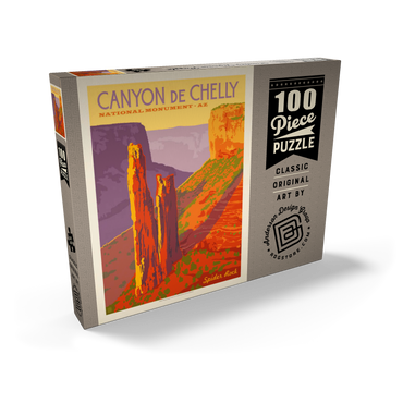 Darstellung des Puzzle Motivs Canyon De Chelly National Monument, Arizona, Vintage Poster 100 Puzzle Schachtel Ansicht2