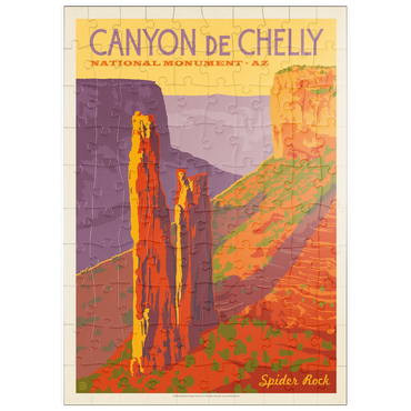 Darstellung des Puzzle Motivs puzzleplate Canyon De Chelly National Monument, Arizona, Vintage Poster 100 Puzzle