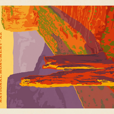 Darstellung des Puzzle Motivs Canyon De Chelly National Monument, Arizona, Vintage Poster 500 Puzzle 3D Modell