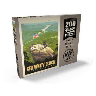 Darstellung des Puzzle Motivs Chimney Rock State Park, NC, Vintage Poster 200 Puzzle Schachtel Ansicht2
