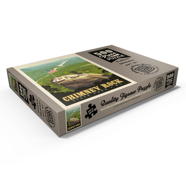 Darstellung des Puzzle Motivs Chimney Rock State Park, NC, Vintage Poster 500 Puzzle Schachtel Ansicht1