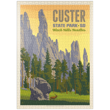 Darstellung des Puzzle Motivs puzzleplate Custer State Park, South Dakota, Vintage Poster 1000 Puzzle