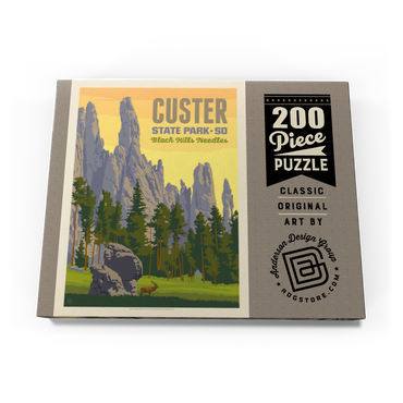 Darstellung des Puzzle Motivs Custer State Park, South Dakota, Vintage Poster 200 Puzzle Schachtel Ansicht3