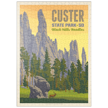 Darstellung des Puzzle Motivs puzzleplate Custer State Park, South Dakota, Vintage Poster 500 Puzzle