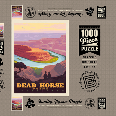 Darstellung des Puzzle Motivs Dead Horse Point State Park, Utah, Vintage Poster 1000 Puzzle Schachtel 3D Modell