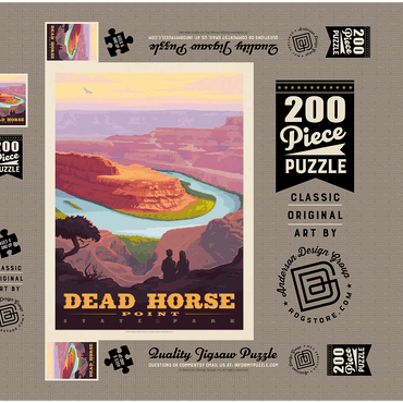 Darstellung des Puzzle Motivs Dead Horse Point State Park, Utah, Vintage Poster 200 Puzzle Schachtel 3D Modell
