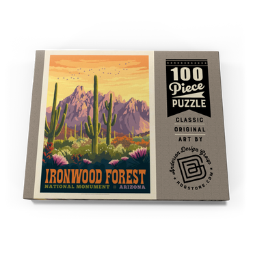 Darstellung des Puzzle Motivs Ironwood Forest National Monument, Arizona, Vintage Poster 100 Puzzle Schachtel Ansicht3