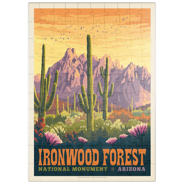 Darstellung des Puzzle Motivs puzzleplate Ironwood Forest National Monument, Arizona, Vintage Poster 100 Puzzle