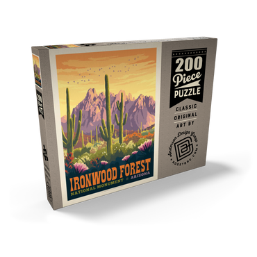 Darstellung des Puzzle Motivs Ironwood Forest National Monument, Arizona, Vintage Poster 200 Puzzle Schachtel Ansicht2