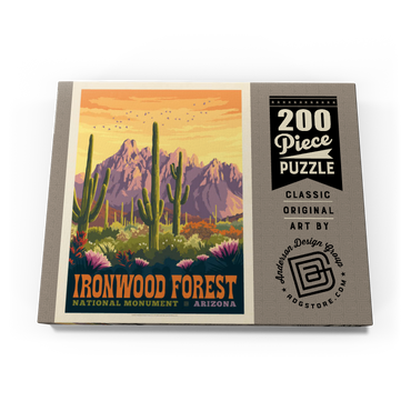 Darstellung des Puzzle Motivs Ironwood Forest National Monument, Arizona, Vintage Poster 200 Puzzle Schachtel Ansicht3