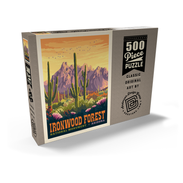 Darstellung des Puzzle Motivs Ironwood Forest National Monument, Arizona, Vintage Poster 500 Puzzle Schachtel Ansicht2