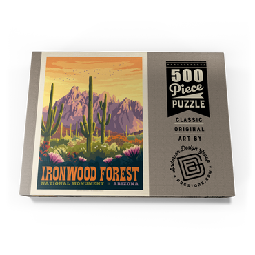 Darstellung des Puzzle Motivs Ironwood Forest National Monument, Arizona, Vintage Poster 500 Puzzle Schachtel Ansicht3