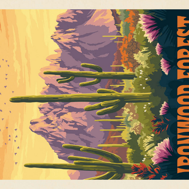 Darstellung des Puzzle Motivs Ironwood Forest National Monument, Arizona, Vintage Poster 500 Puzzle 3D Modell