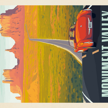 Darstellung des Puzzle Motivs Monument Valley: Hwy 163, Vintage Poster 1000 Puzzle 3D Modell