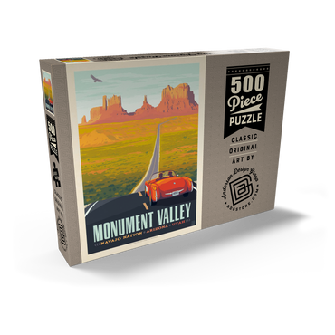 Darstellung des Puzzle Motivs Monument Valley: Hwy 163, Vintage Poster 500 Puzzle Schachtel Ansicht2
