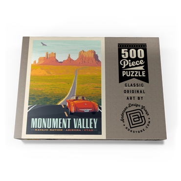 Darstellung des Puzzle Motivs Monument Valley: Hwy 163, Vintage Poster 500 Puzzle Schachtel Ansicht3