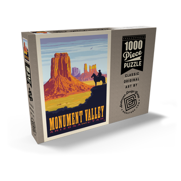 Darstellung des Puzzle Motivs Monument Valley: Cowboy Ranger, Vintage Poster 1000 Puzzle Schachtel Ansicht2