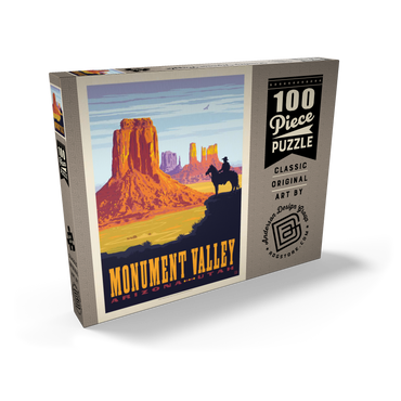 Darstellung des Puzzle Motivs Monument Valley: Cowboy Ranger, Vintage Poster 100 Puzzle Schachtel Ansicht2