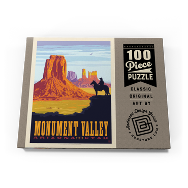 Darstellung des Puzzle Motivs Monument Valley: Cowboy Ranger, Vintage Poster 100 Puzzle Schachtel Ansicht3