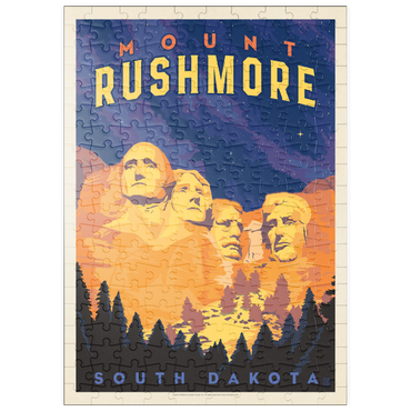 Darstellung des Puzzle Motivs puzzleplate Mt Rushmore National Memorial: At Night, Vintage Poster 200 Puzzle