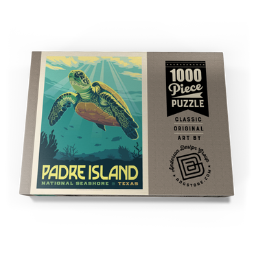 Darstellung des Puzzle Motivs Padre Island National Seashore, Texas, Vintage Poster 1000 Puzzle Schachtel Ansicht3