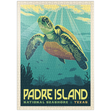 Darstellung des Puzzle Motivs puzzleplate Padre Island National Seashore, Texas, Vintage Poster 1000 Puzzle