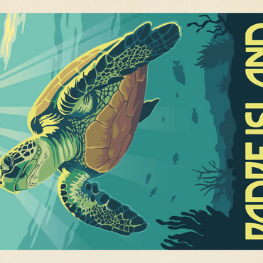 Darstellung des Puzzle Motivs Padre Island National Seashore, Texas, Vintage Poster 1000 Puzzle 3D Modell