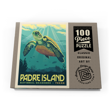 Darstellung des Puzzle Motivs Padre Island National Seashore, Texas, Vintage Poster 100 Puzzle Schachtel Ansicht3