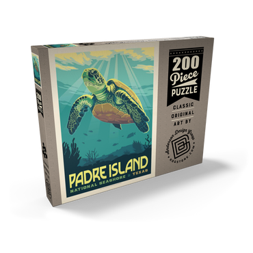 Darstellung des Puzzle Motivs Padre Island National Seashore, Texas, Vintage Poster 200 Puzzle Schachtel Ansicht2
