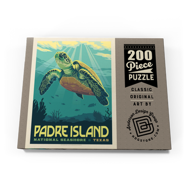 Darstellung des Puzzle Motivs Padre Island National Seashore, Texas, Vintage Poster 200 Puzzle Schachtel Ansicht3